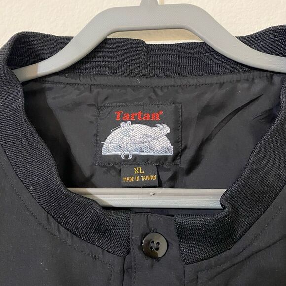 Vintage Tartan Windbreaker Half Button Up Sweater Jacket Mens Size XL Black - Picture 3 of 10